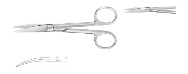 ХІРУРГ. НОЖИЦІ ВИГНУТІ Г/Г 150MM